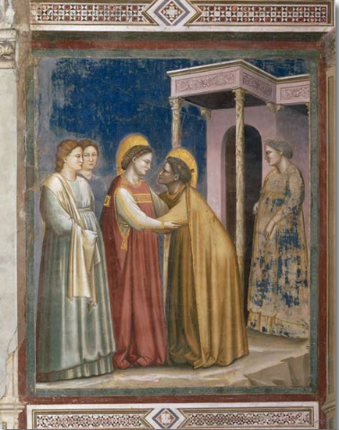 «Mariä Heimsuchung», Giotto di Bondone, c. 1305, Cappella degli Scovengni, Musei Civici agli Eremitani, Padua.