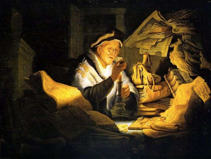 «Das Gleichnis vom reichen Kornbauern» oder «Der Geldwechsler», (1627) Rembrandt van Rijn, Gemäldegalerie, Staatliche Museen zu Berlin.